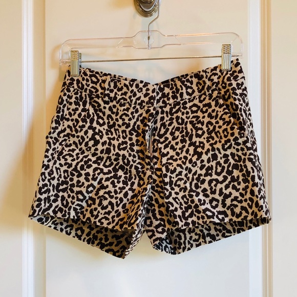 J. Crew Cheetah Print Linen Shorts - Picture 1 of 3